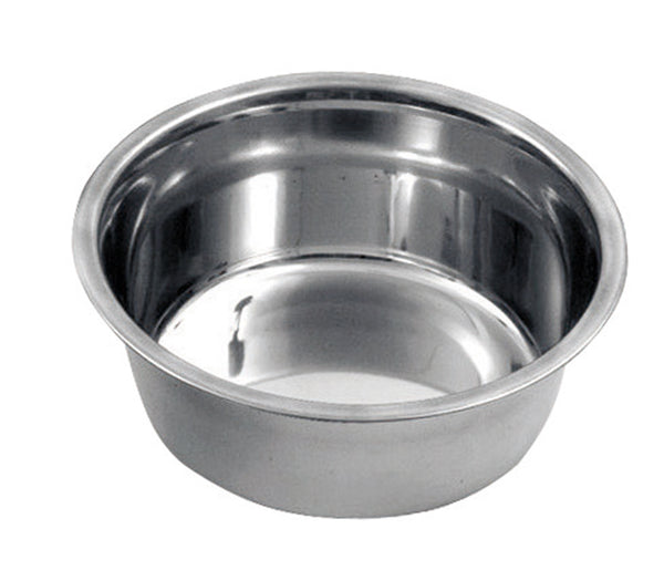 Metal dog shop bowl with lid